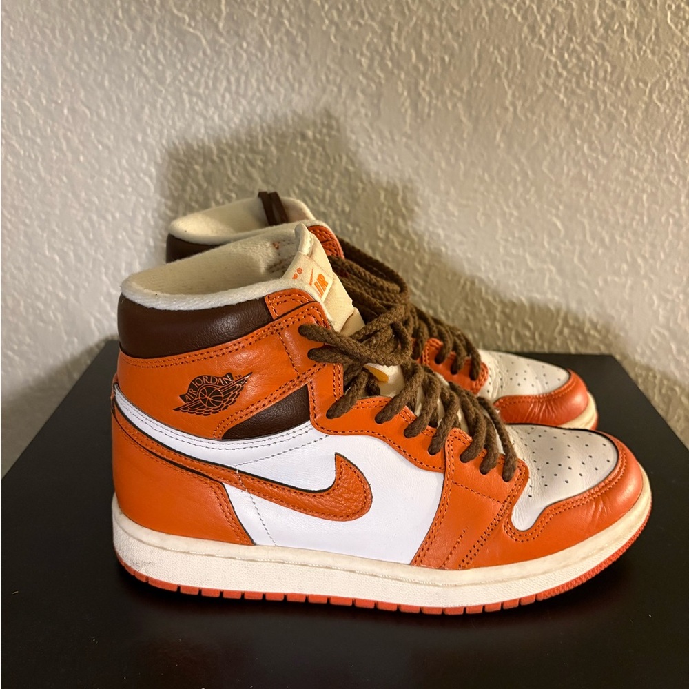 Nike Women’s Jordan 1s Orange and White High-Top Sneakers